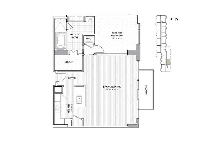 1-bedroom rental at 610 E Market St Unit 2803 in San Antonio, TX — photo 2